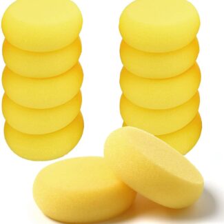 12 Pcs Round Painting Sponge WAFJAMF 2.96inch Yellow Craft Sponges Clay Sponge for Face Painting Art Crafts